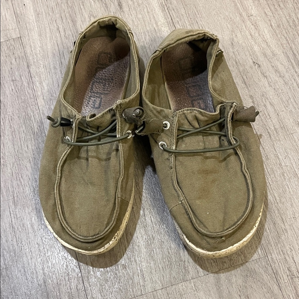 Hey Dude Olive Women’s Boat Shoes